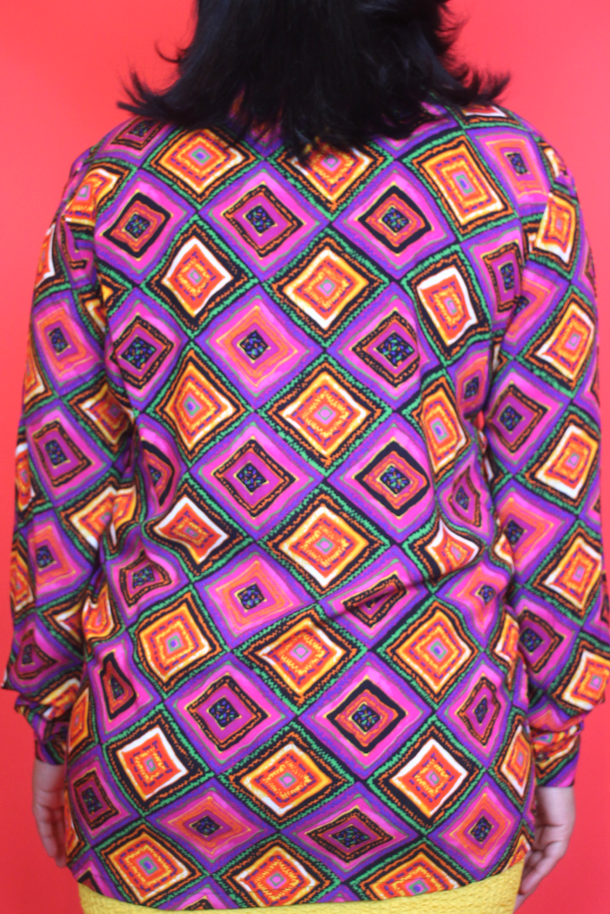 Colourful 70s meets 90s Tile Print Shirt