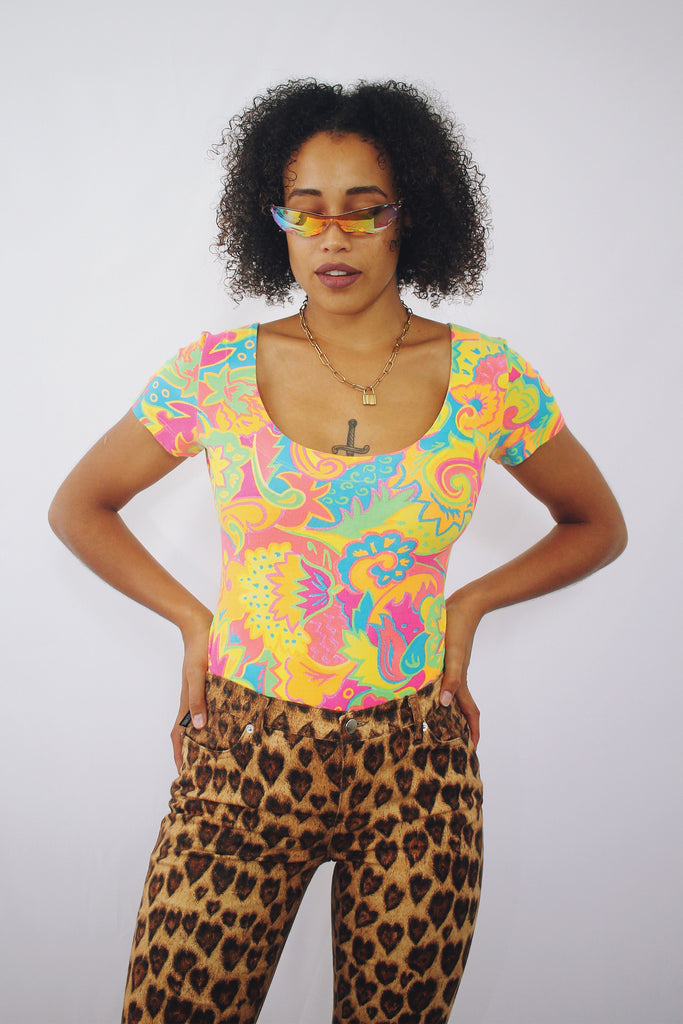 Colourful Neon Abstract Print Body