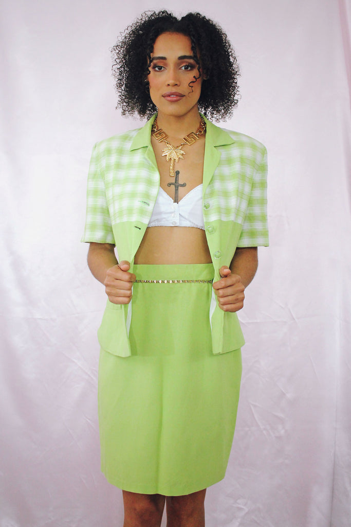 Green Gina Skirt Suit